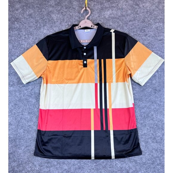 Set Of 3 Mens XXL Colorblock Polo Shirts SS 3 Button Collars Golf Casual Travel - Picture 10 of 16